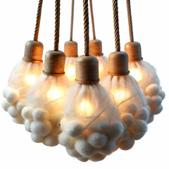 cotton wicks for lamp on white background