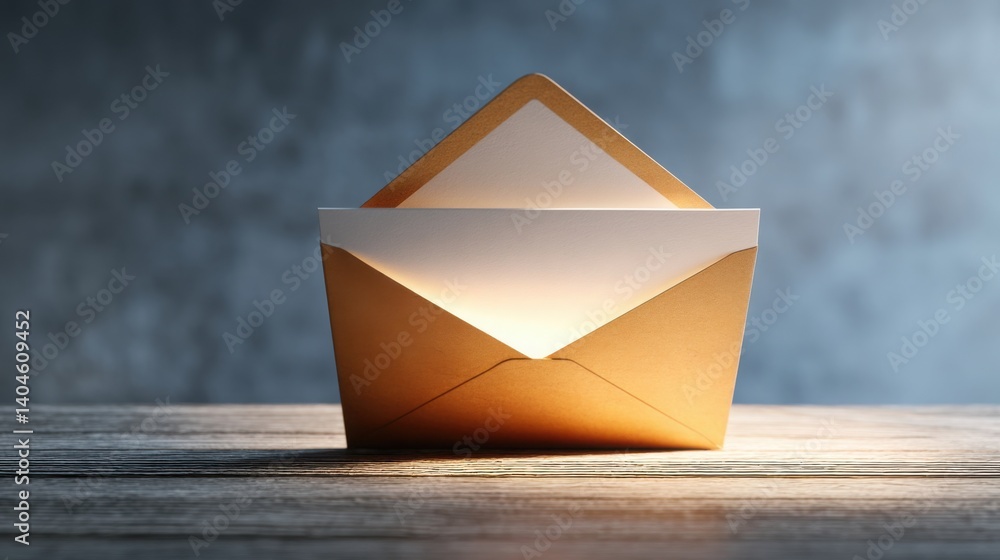 Poster open envelope revealing a glowing receipt inside creating an intriguing and captivating visual for d