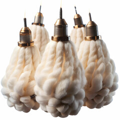 cotton wicks for lamp on white background