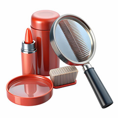 cosmetic products lice comb and magnifying glass
