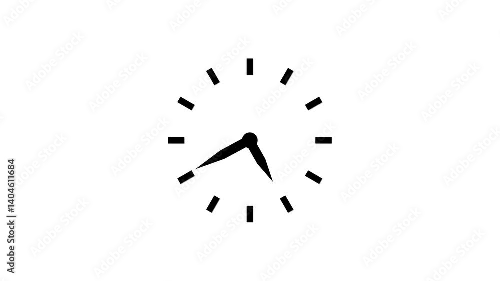 Poster minimalist clock time lapse animation black and white style for design project use