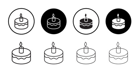 Birthday cake icon Flat line symbol