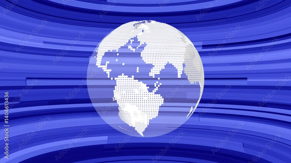 Poster global network connection with dotted earth on dynamic blue background animation loop
