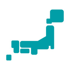 日本のベクターイラスト：シンプルでモダンな日本地図アイコン - Japan Vector Illustration: Simple and Modern Japan Map Icon