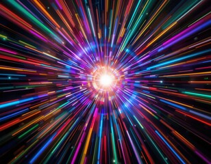 Obraz premium bright vibrant background with intense lens flare effects - dazzling colorful streaks and patterns evoking energy and sunlight drama