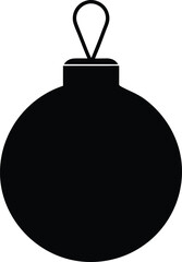 Obraz premium Black Silhouette Christmas Ornament Decoration Template Isolated On White Background