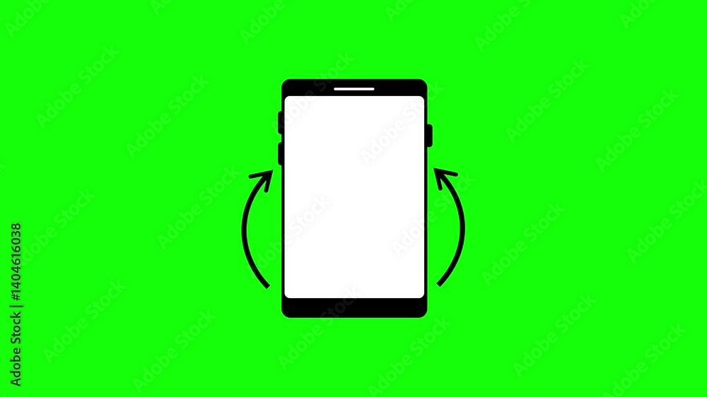 Poster mobile phone rotation animation on green screen mockup smartphone interface element