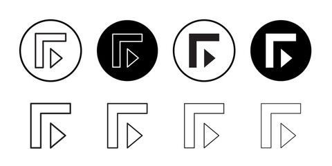 Force point icon Flat line symbol