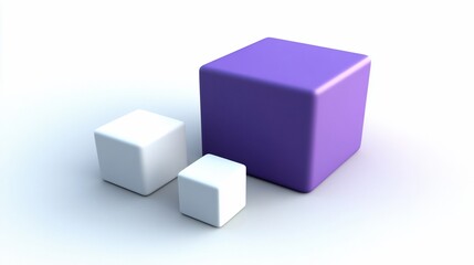 Three cubes, one large, two small