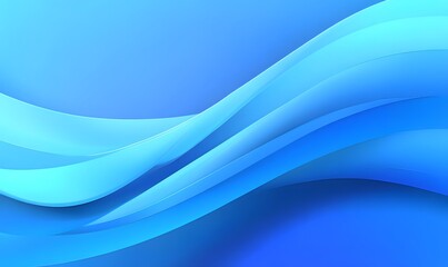 Abstract Blue Wave Background Design Elegant Smooth Flowing Curves Modern Digital Art Graphic Illustration Wallpaper Template     
