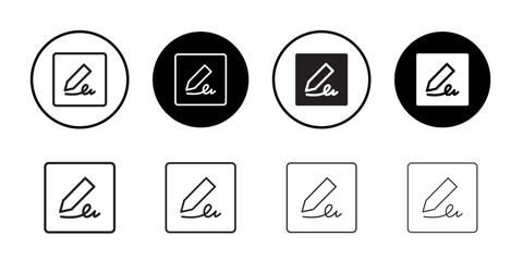 Signature icon Flat line symbol