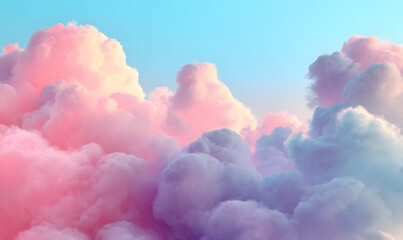 Pastel Pink Purple Dreamy Cloudscape Soft Sky Background Heavenly Fluffy Cotton Candy Clouds Beautiful Romantic Airy Dreamlike Celestial Serenity     