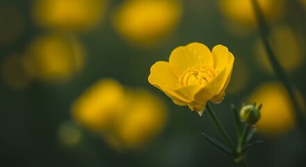 Fototapeta premium Golden Hour Bloom AI Generated
