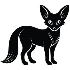 Fototapeta premium fennec fox vector silhouette single collection