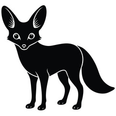 Obraz premium fennec fox vector silhouette single collection