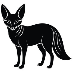 Fototapeta premium fennec fox vector silhouette single collection
