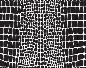 Seamless pattern of alligator skin on a white background	
