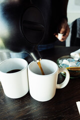Enjoying coffee together at a cozy cafe