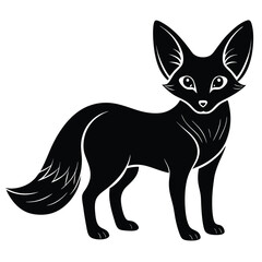 Fototapeta premium fennec fox vector silhouette single collection