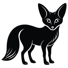 Fototapeta premium fennec fox vector silhouette single collection