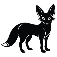 Obraz premium fennec fox vector silhouette single collection