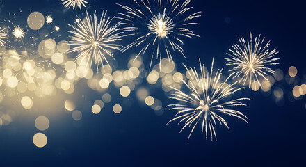 Golden Fireworks Night: Sparkling Celebration AI Generated