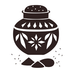 Myrrh Jar Icon - Simple Clay Pot with Spices