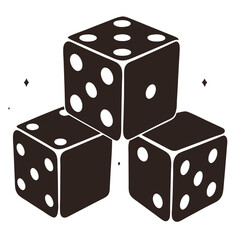 Three Dice Icon - Chance, Luck, and Games
