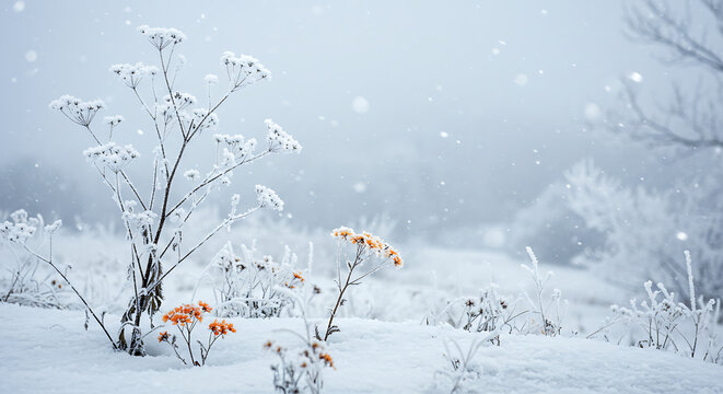 Frozen Beauty: Winter's Gentle Embrace AI Generated