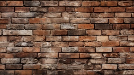 Fototapeta premium Old vintage red brick wall with shade of spot light texture background