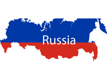 Obraz premium Russia Map And Flag Vector Photo
