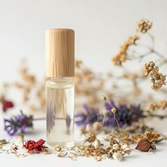 Aromatherapy Roll-On Blend Bottle with Dried Flowers for Natural Wellness