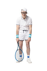 Sad tennis player after losing a tennis match