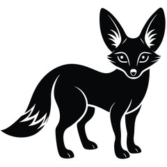 Fototapeta premium fennec fox vector silhouette single collection