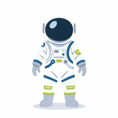 Child-sized spacesuit standing against white background, futuristic design