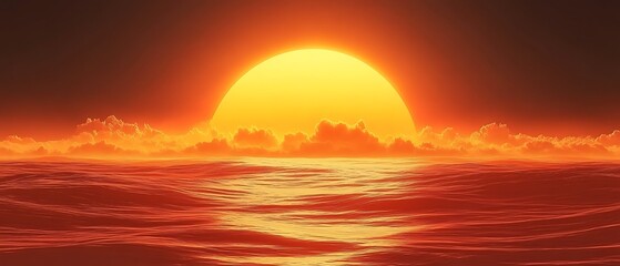 Fiery Sunset Over Ocean (1)