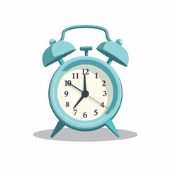 Vintage alarm clock showing 12:04 on white background, time symbolism