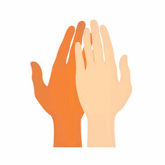 Obraz premium Diverse hands supporting each other on white background, unity concept