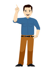 business man gesture with denim