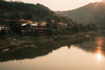 Obraz premium Muang Khua is a village in Laos, near the Vietnamese border, in the province of Phongsali