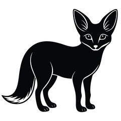 Obraz premium fennec fox vector silhouette single collection