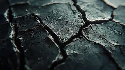 Close up of the cracked surface, showcasing intricate details and textures that highlight its unique beauty