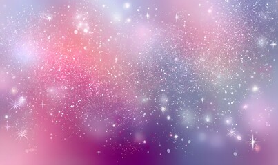 Fototapeta premium Pink Purple Glitter Galaxy Background Sparkling Shimmering Festive Magical Dreamy Pastel Cosmic Stardust Universe Design Texture 