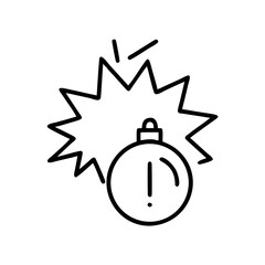 Obraz premium Alarm bell icon symbolizing urgency and alertness, black outline, transparent background