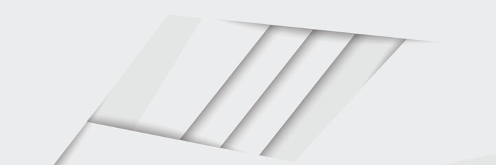 Panoramic geometric shapes on abstract white background