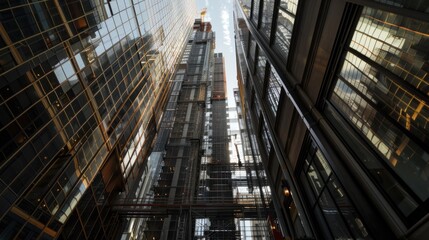 Fototapeta premium Modern Cityscape with Glass Buildings