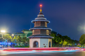 The ancient building of Wenchang Pavilion in Yangzhou City, Jiangsu Province, China