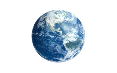 Blue planet earth isolated With Clipping path.