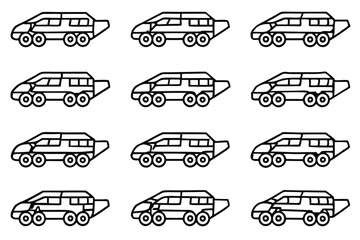 forcetransporter v1 line art digital drawing of futuristic vehicle