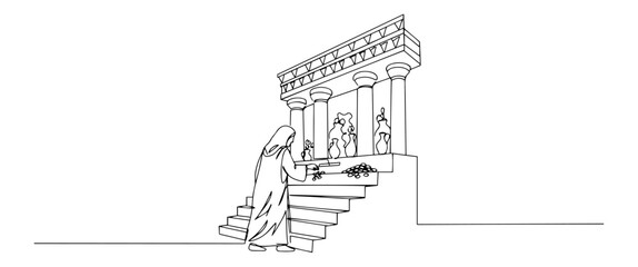 ancient temple with columns modern simplistic vector design utilizing single stroke artistic expression masterfully